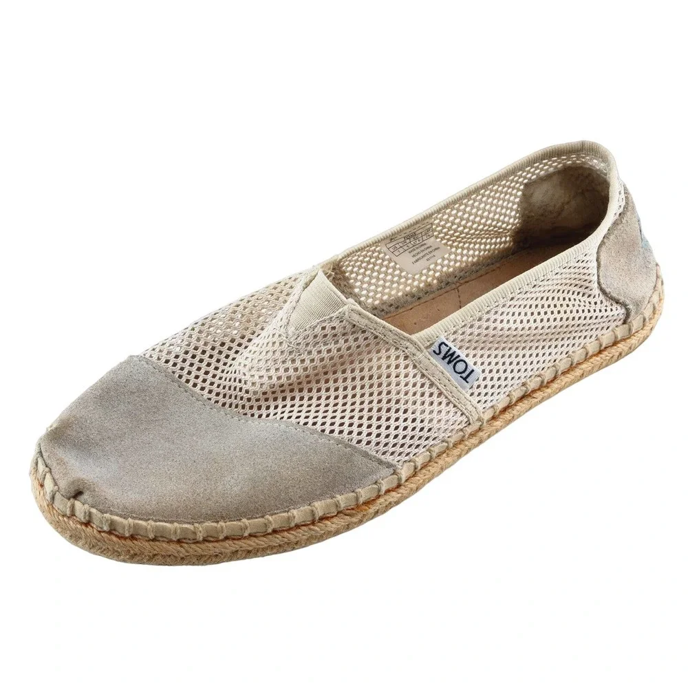 Toms Size 7‎ Medium Beige Round Toe flats Leather Women